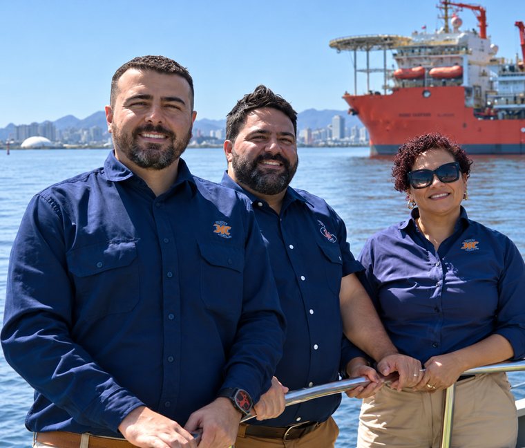 Equipe de um cliente da Metanoia à beira-mar