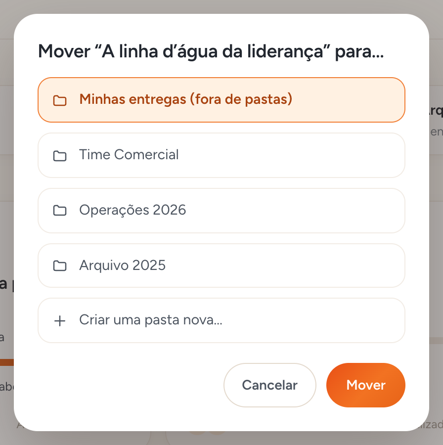 Caixa para mover uma entrega