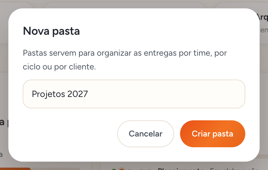 Caixa para criar uma pasta