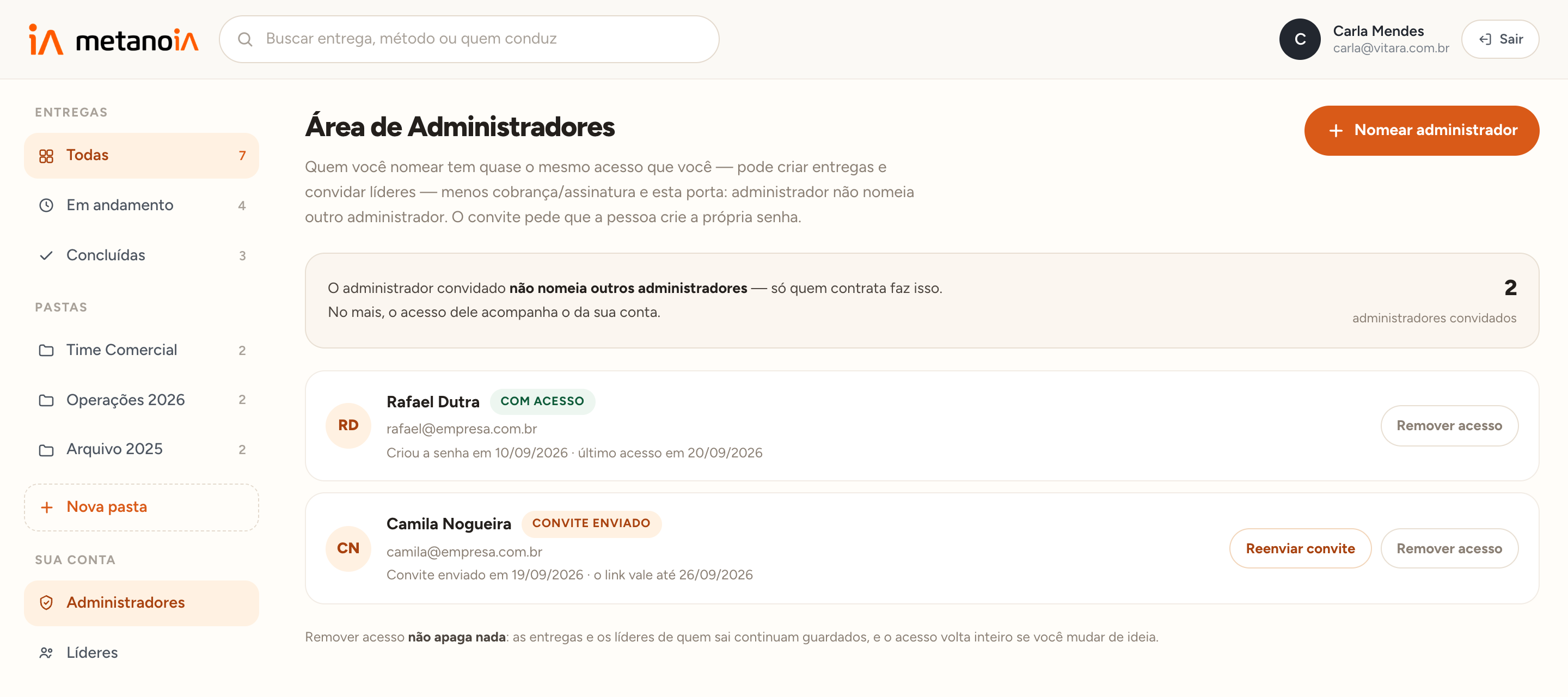 Área de Administradores